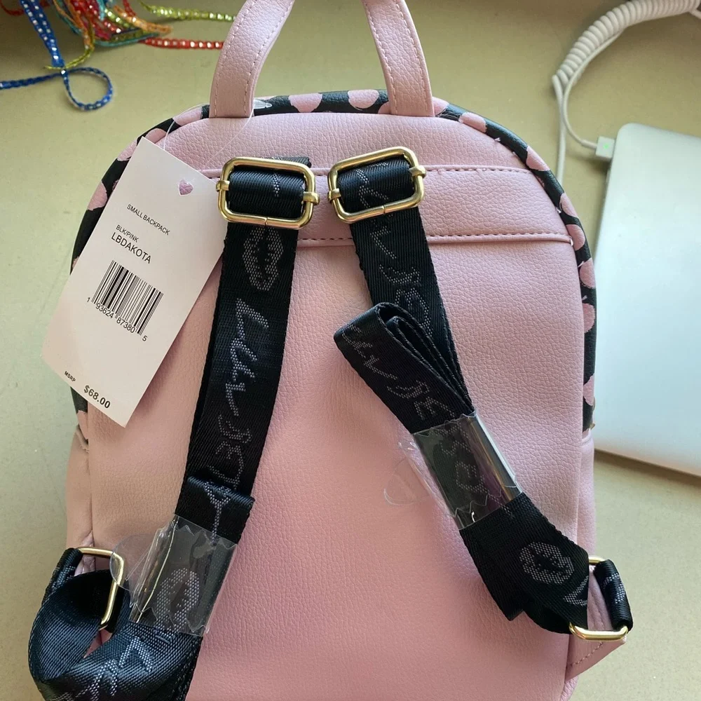 NWT Luv Betsy by betsey Johnson small backpack pink/ black